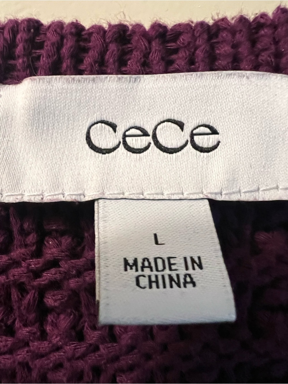 CeCe Plum Heavy Cotton Knit Crest Button Lady Jacket Cardigan Size L - Picture 7 of 10